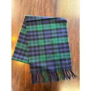 NEW SILVERSILK unisex premium cashmere scarf in green/navy